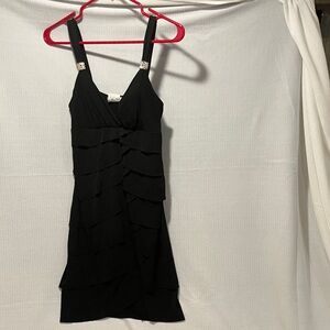 La Belle Black Ruffled Mini Dress